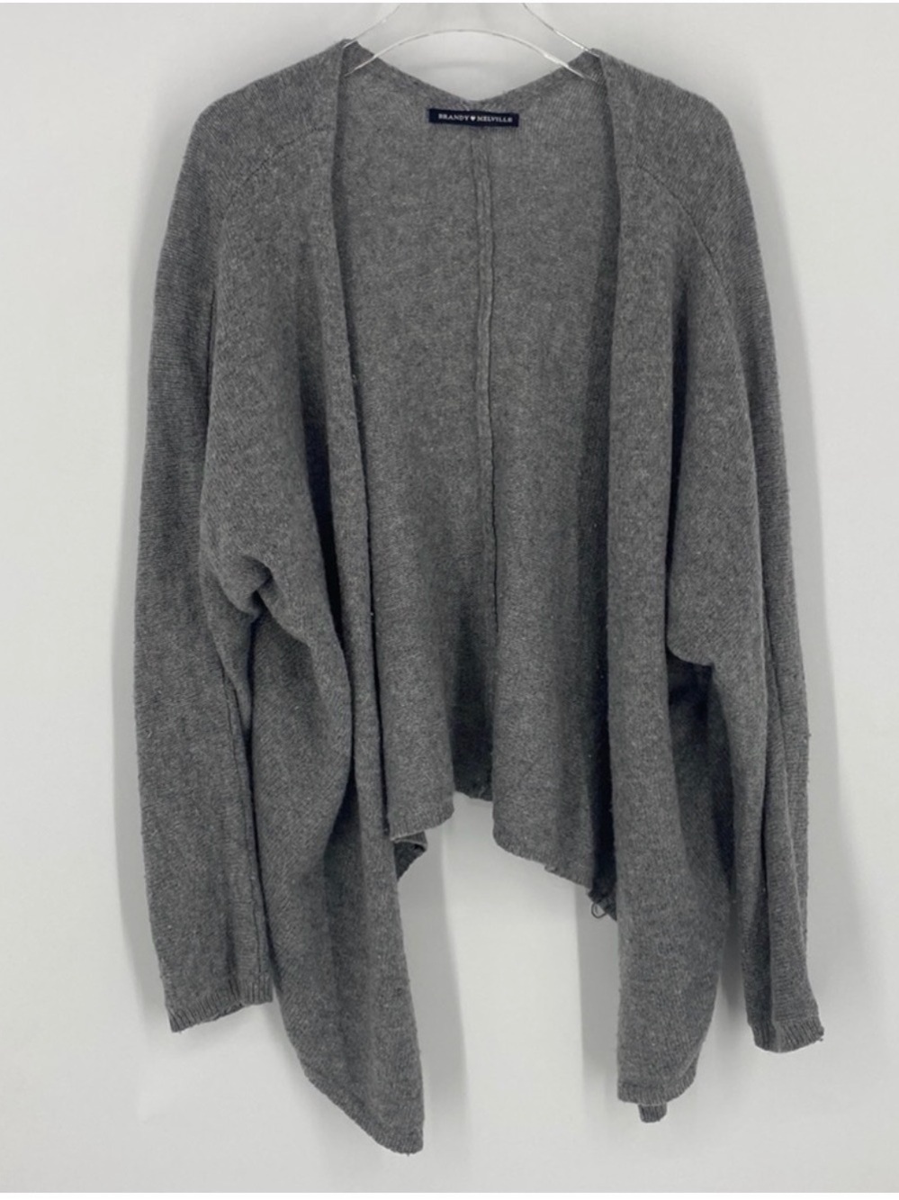 Brandy Melville Wool Blend Gray Open-Front Women's Cardigan Sweater